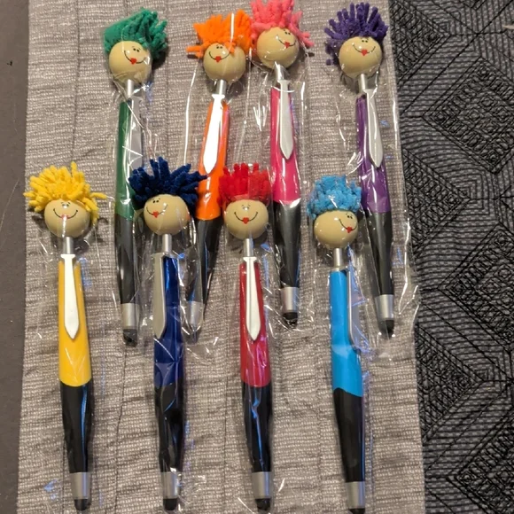 Stylus Tip Ballpoint Pen W Mop Head Screen Cleaner NEW Choose 1 - Picture 2 of 6